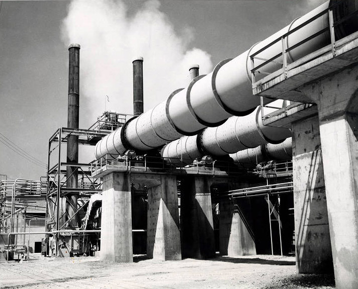 Industrial facility outdoors with pipes