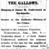 "Hanging of James Underwood at Dardanelle" newspaper clipping