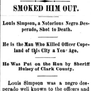 "Smoked Him Out" newspaper clipping