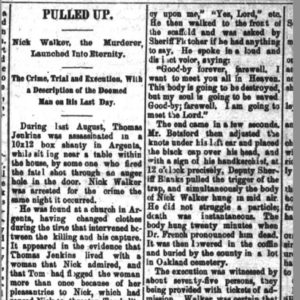 "Pulled Up" newspaper clipping