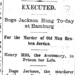 "Boge Hanged" newspaper clipping