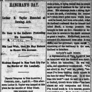 "Hangman's Day" newspaper clipping