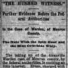 "The hushed witness" newspaper clipping