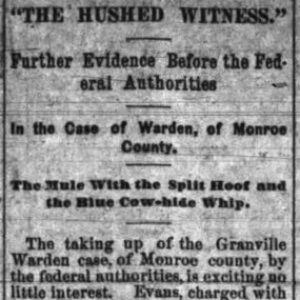 "The hushed witness" newspaper clipping