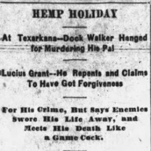 "Hemp Holiday" newspaper clipping