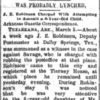 "Was Probably Lynched" newspaper clipping