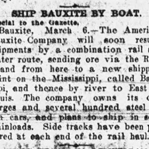 "Ship bauxite by boat" newspaper clipping