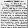 "Blalock's Execution" newspaper clipping