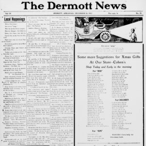 Newspaper front page "Dermott News"
