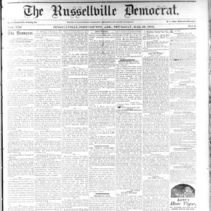 Newspaper front page "Russellville Democrat"