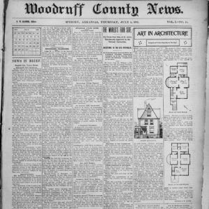 Newspaper front page "Woodruff County News"