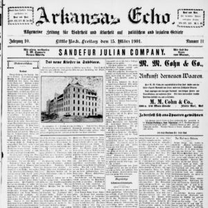 Newspaper front page "Arkansas Echo"