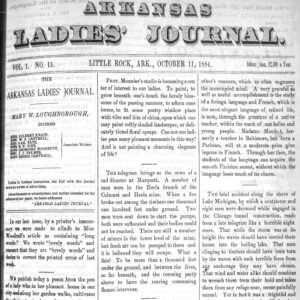 Newspaper front page "Arkansas Ladies Journal"