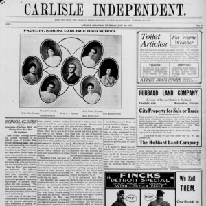 Newspaper front page "Carlisle Independent"