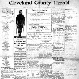 Newspaper front page "Cleveland County Herald"