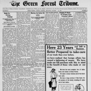 Newspaper front page "Green Forest Tribune"