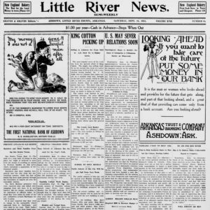 Newspaper front page "Little River News"