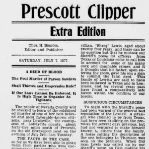 Newspaper front page "Prescott Clipper"