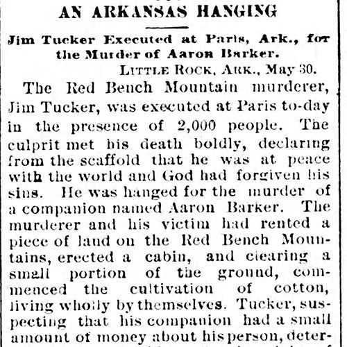 Tucker, James (Execution of) Encyclopedia of Arkansas