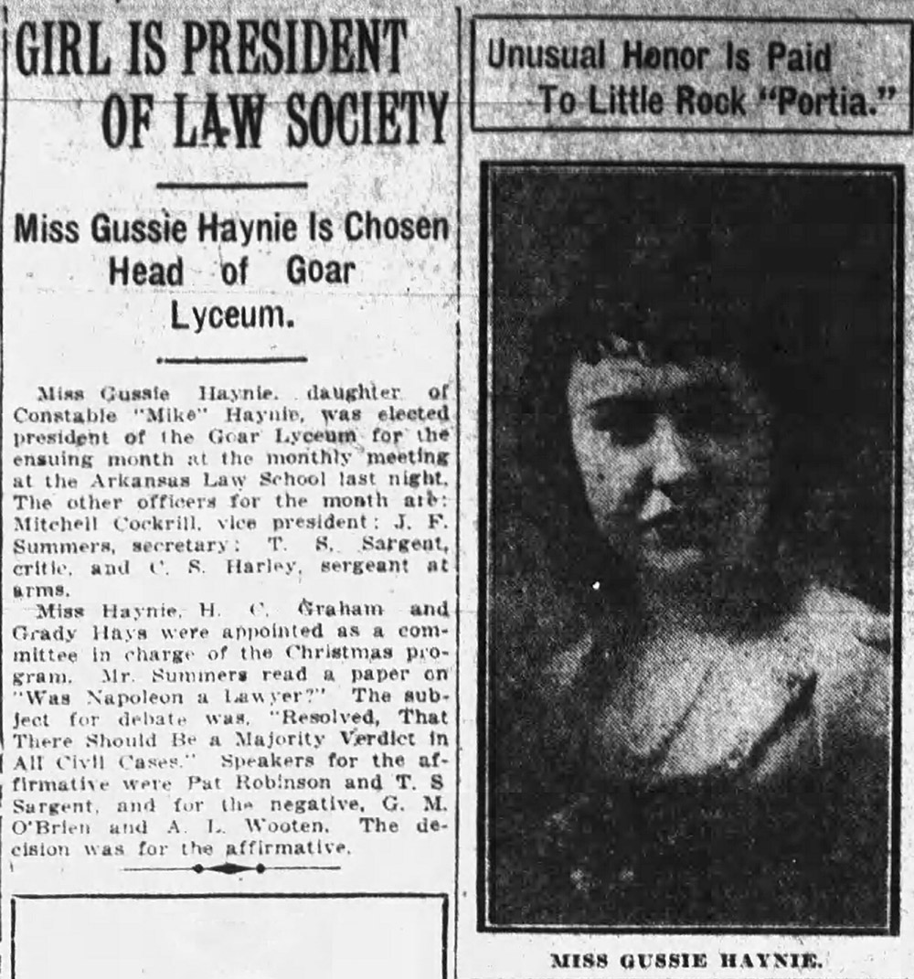 "Girl is president of Law Society" newspaper clipping