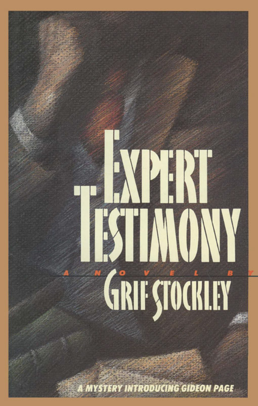 Book cover "Expert Testimony" showing a shadowy image of a man in a tie