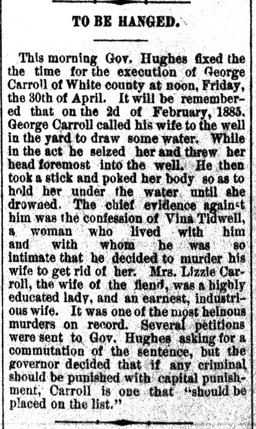 "To Be Hanged" newspaper clipping