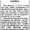 "Farewell" newspaper clipping