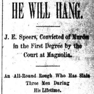 "He Will Hang" newspaper clipping