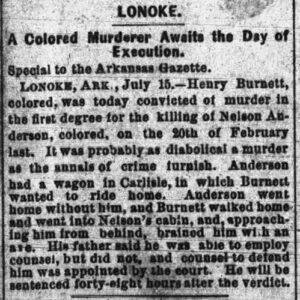 "A Colored Murderer Awaits the Day of Execution" newspaper clipping