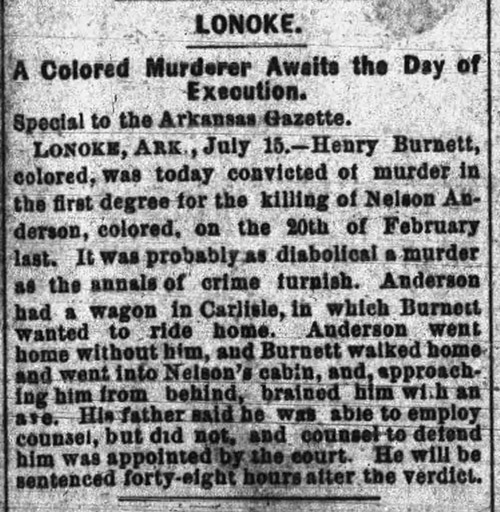 "A Colored Murderer Awaits the Day of Execution" newspaper clipping