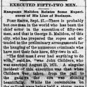 "Executed 52 Men" newspaper clipping