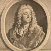 Portrait of white man with wig with name reading "Jean Law"