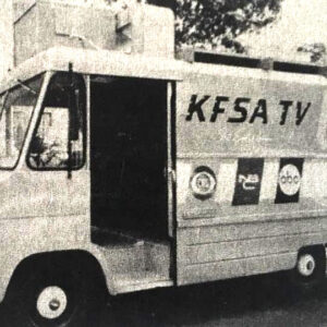 White van "KFSA TV"