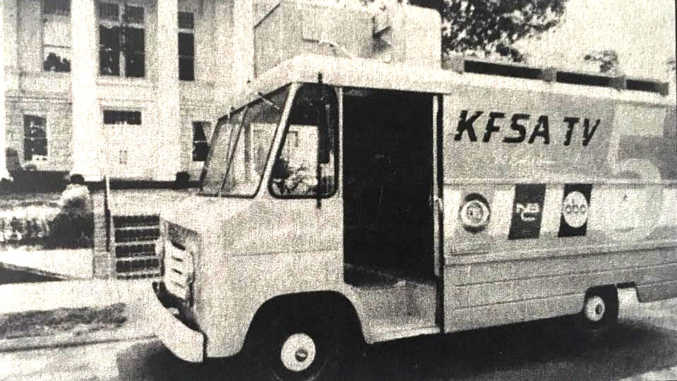 White van "KFSA TV"