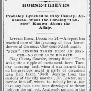 "Horse Thieves" newspaper clipping
