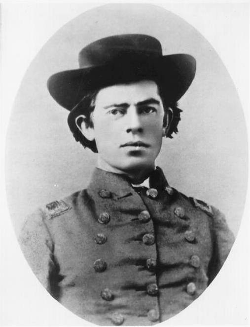 White man in black hat and military garb