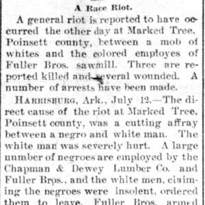 "A Race Riot" newspaper clipping