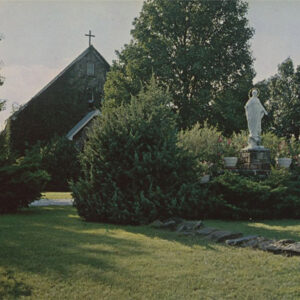 Church grounds with stone church building