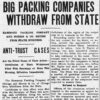 "Big Packing Companies Withdraw from State" newspaper clipping