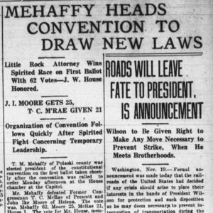 "Mehaffy Heads Convention to Draw New Laws" newspaper clipping