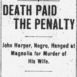 "Death Paid the Penalty" newspaper clipping