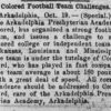 "Colored Football Team Challenges" newspaper clipping