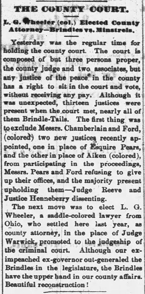 "The County Court" newspaper clipping