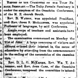 "Report of the Committee" newspaper clipping