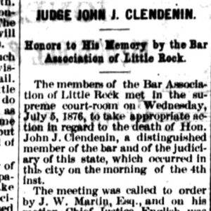 "Judge John J. Clendenin" newspaper clipping