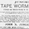 "Jungkind's Tape Worm Specific" newspaper clipping