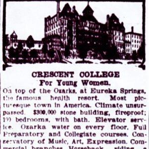 "Crescent College for young women" newspaper clipping