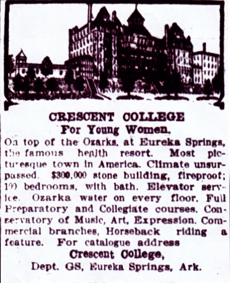 "Crescent College for young women" newspaper clipping