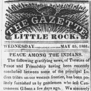 "Peace among the Indians" newspaper clipping