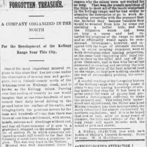 "Forgotten Treasure" newspaper clipping
